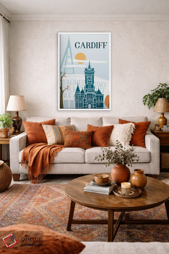 تابلو دکوراتیو پوستر آنتیک سفر به کاردیف اثر پل رومر - D2W