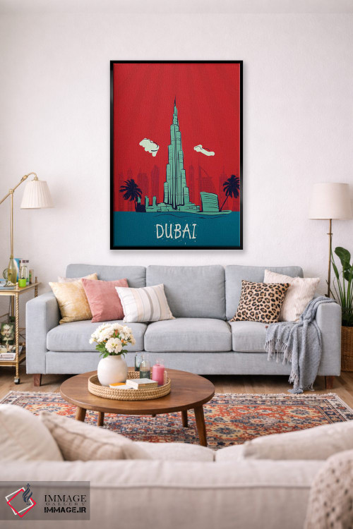 تابلو دکوراتیو پوستر آنتیک سفر به دبی اثر پل رومر - D1B