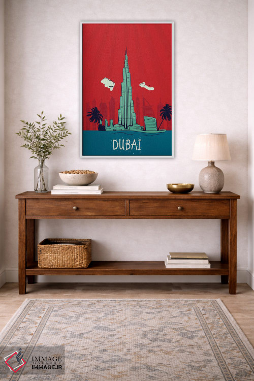 تابلو دکوراتیو پوستر آنتیک سفر به دبی اثر پل رومر - D3W