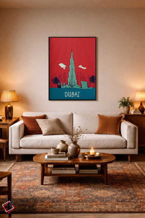 تابلو دکوراتیو پوستر آنتیک سفر به دبی اثر پل رومر - D5B