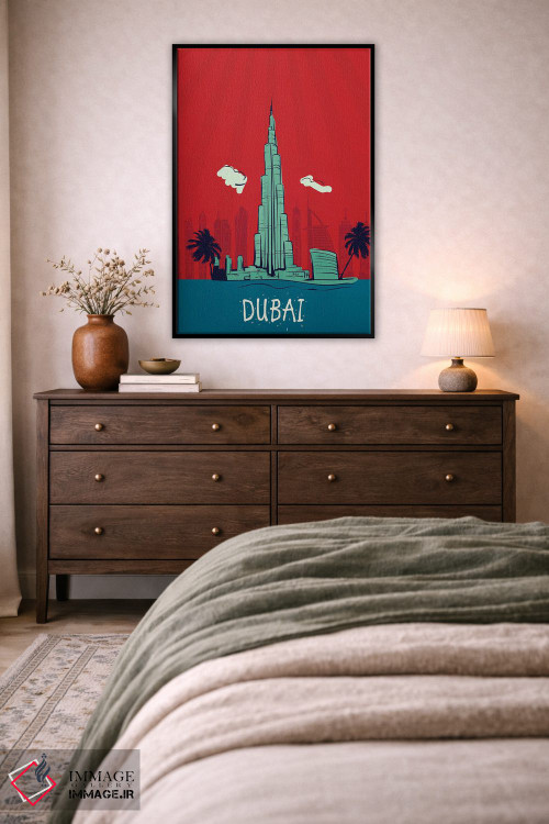 تابلو دکوراتیو پوستر آنتیک سفر به دبی اثر پل رومر - D6B