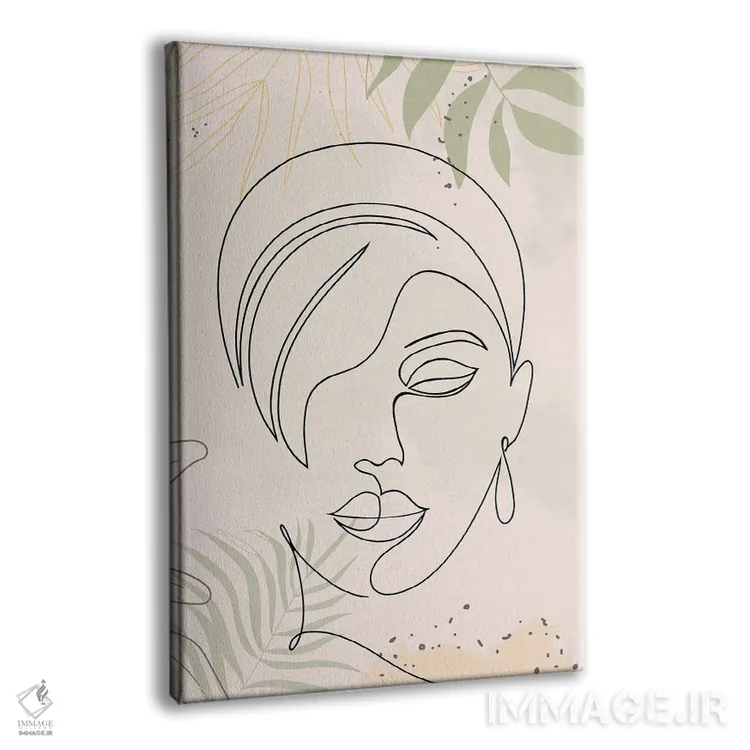 تابلو مینیمال پرتره مینیمال زن شماره ۱ اثر پل رومر - نمای پرسپکتیو محصول