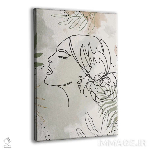 تابلو مینیمال پرتره مینیمال زن شماره ۳ اثر پل رومر - نمای پرسپکتیو محصول