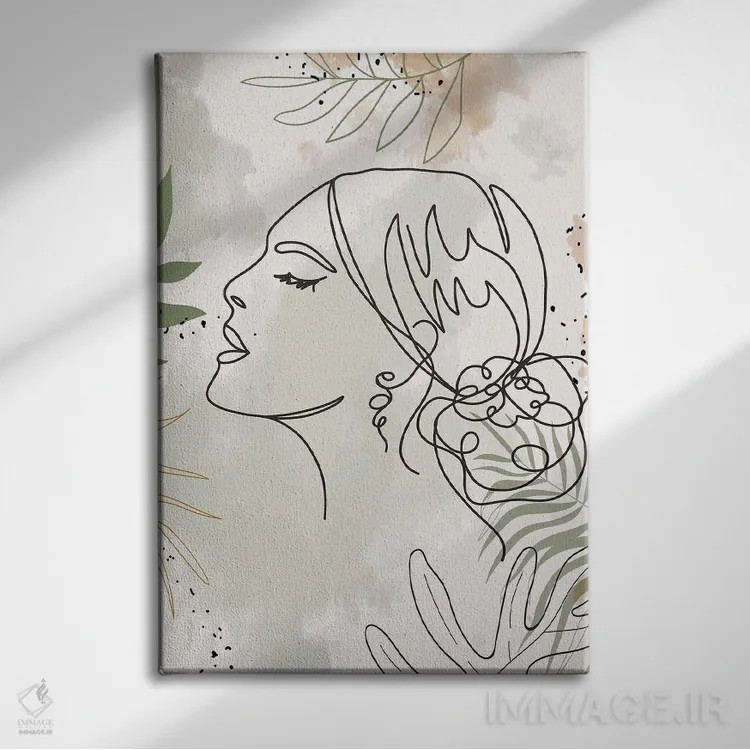 تابلو مینیمال پرتره مینیمال زن شماره ۳ اثر پل رومر - نمای روبهرو روی دیوار