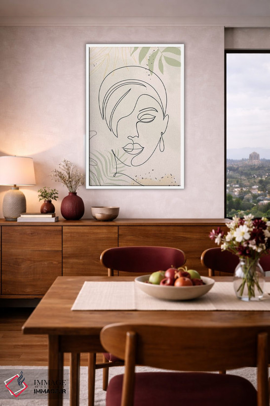 تابلو مینیمال پرتره مینیمال زن شماره ۱ اثر پل رومر - D3W