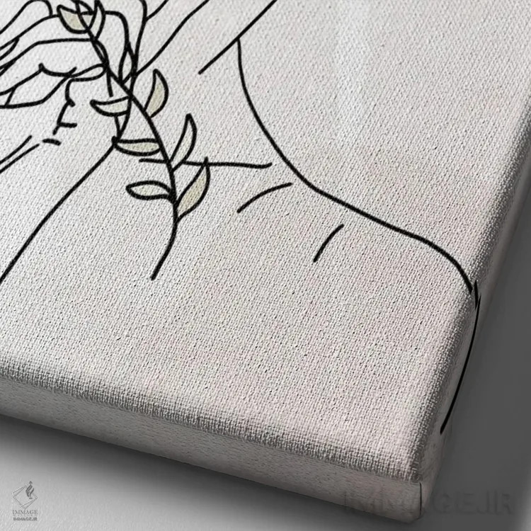 تابلو مینیمال پرتره مینیمال زن شماره ۴ اثر پل رومر - نمای نزدیک بافت بوم
