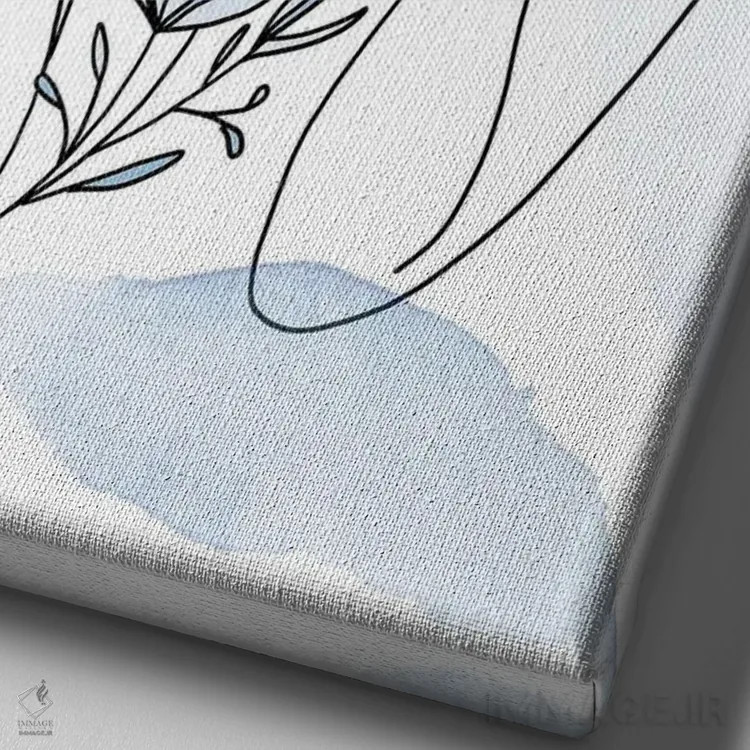 تابلو مینیمال پرتره مینیمال زن شماره ۷ اثر پل رومر - نمای نزدیک بافت بوم