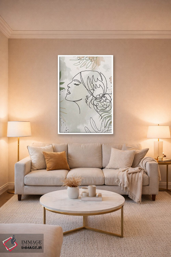 تابلو مینیمال پرتره مینیمال زن شماره ۳ اثر پل رومر - D3W