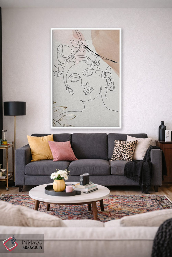تابلو مینیمال پرتره مینیمال زن شماره ۶ اثر پل رومر - D1W