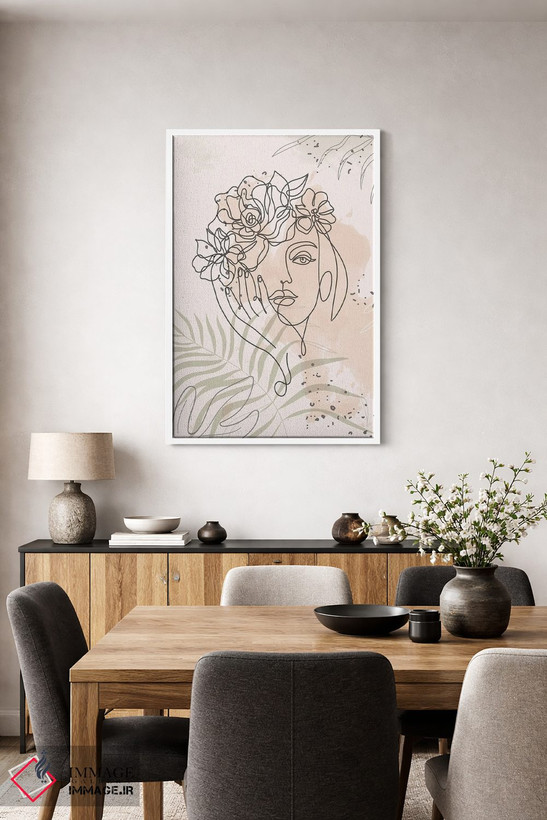 تابلو مینیمال پرتره مینیمال زن شماره ۲ اثر پل رومر - D3W