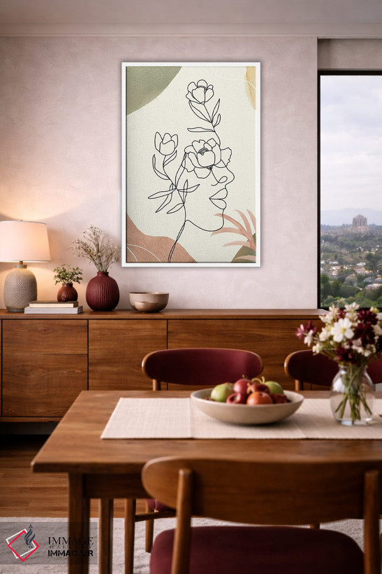 تابلو مینیمال پرتره مینیمال زن شماره ۵ اثر پل رومر - D2W