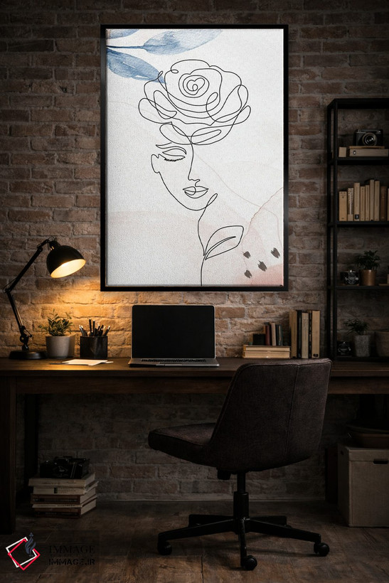 تابلو مینیمال پرتره مینیمال زن شماره ۴ اثر پل رومر - D5B