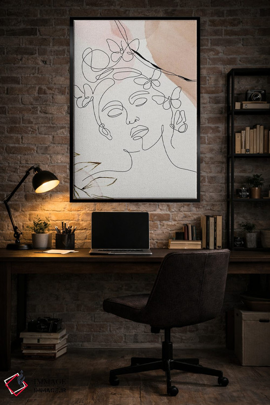 تابلو مینیمال پرتره مینیمال زن شماره ۶ اثر پل رومر - D6B