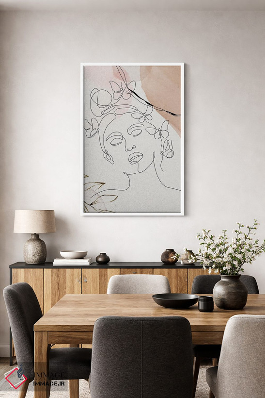 تابلو مینیمال پرتره مینیمال زن شماره ۶ اثر پل رومر - D4W