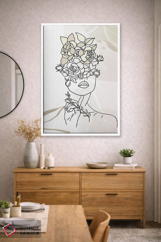 تابلو مینیمال پرتره مینیمال زن شماره ۴ اثر پل رومر - D1W