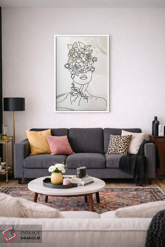 تابلو مینیمال پرتره مینیمال زن شماره ۴ اثر پل رومر - D2W