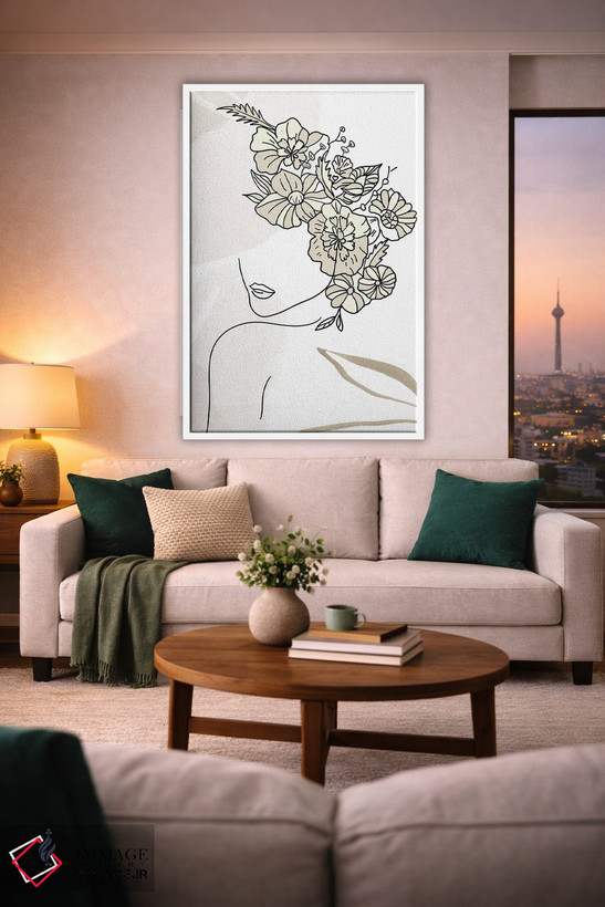 تابلو مینیمال پرتره مینیمال زن شماره ۶ اثر پل رومر - D1W