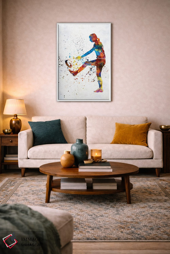 تابلو دکوراتیو راگبی زنان به سبک آبرنگ اثر پل رومر - D1W