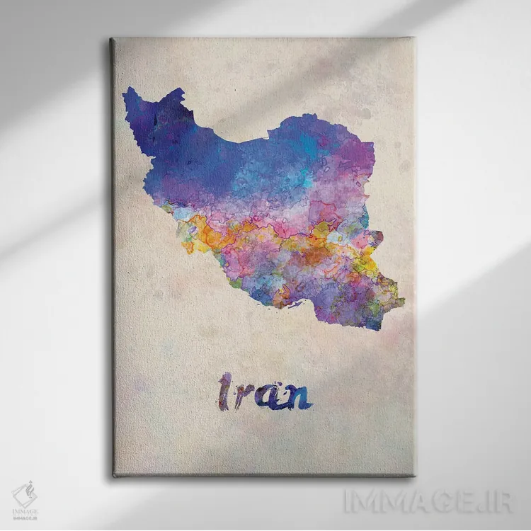 تابلو دکوراتیو ایران به سبک آبرنگ اثر پل رومر - نمای روبهرو روی دیوار