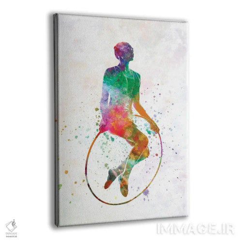 تابلو دکوراتیو پرش ژیمناستیک به سبک آبرنگ اثر پل رومر - نمای پرسپکتیو محصول
