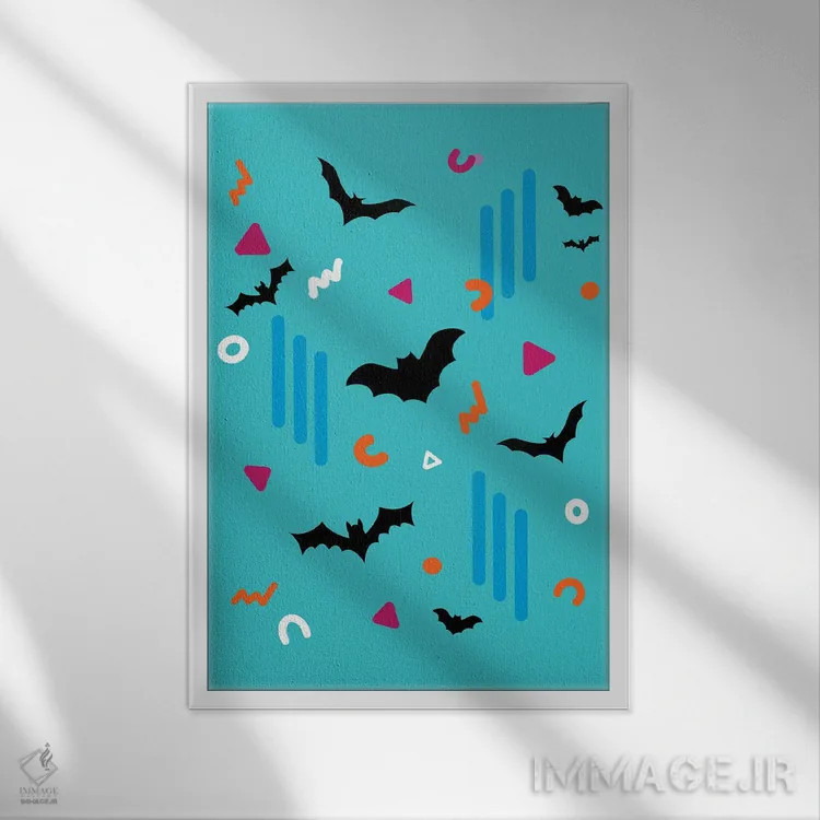 تابلو دکوراتیو ارواح و خون آشام ها در هالووین شماره دو اثر پل رومر - نمای قابدار سفید