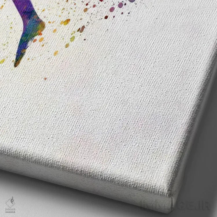 تابلو دکوراتیو ژیمناستیک ریتمیک به سبک آبرنگ شماره هفده اثر پل رومر - نمای نزدیک بافت بوم