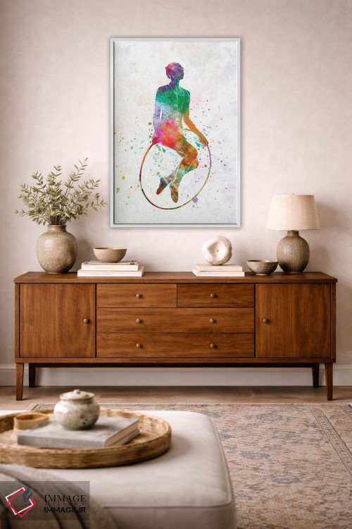 تابلو دکوراتیو پرش ژیمناستیک به سبک آبرنگ اثر پل رومر - D1W