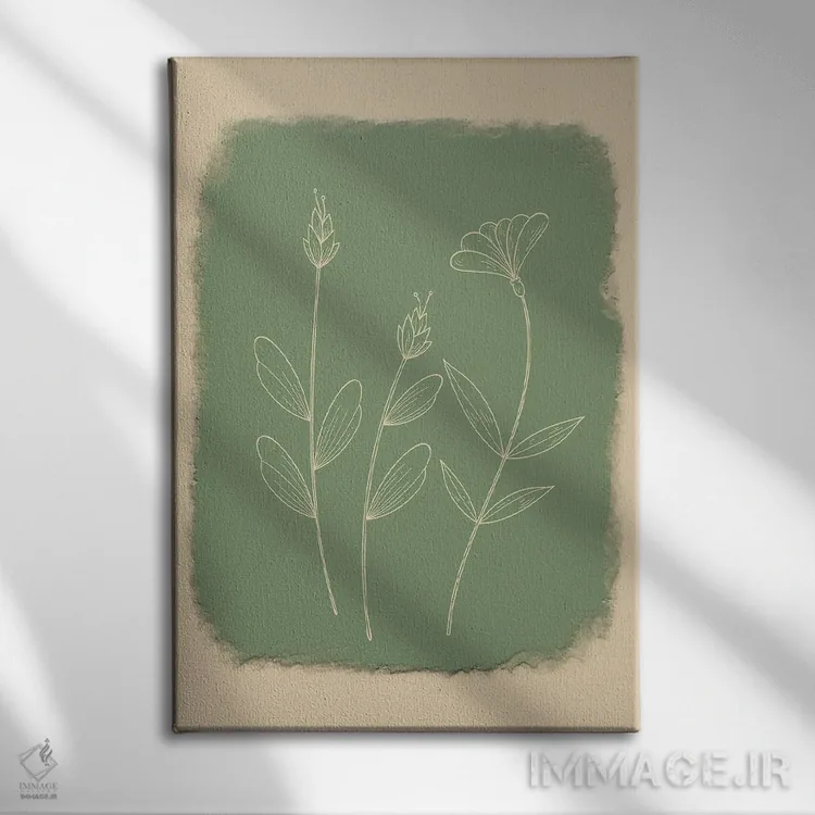 تابلو مینیمال گل های مینیمال شماره نوزده اثر پل رومر - نمای روبهرو روی دیوار