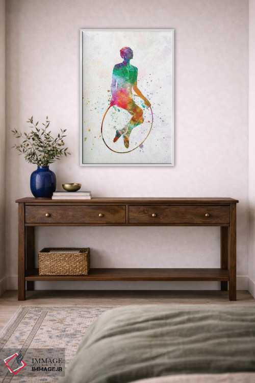 تابلو دکوراتیو پرش ژیمناستیک به سبک آبرنگ اثر پل رومر - D2W