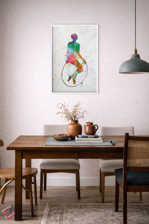 تابلو دکوراتیو پرش ژیمناستیک به سبک آبرنگ اثر پل رومر - D5W