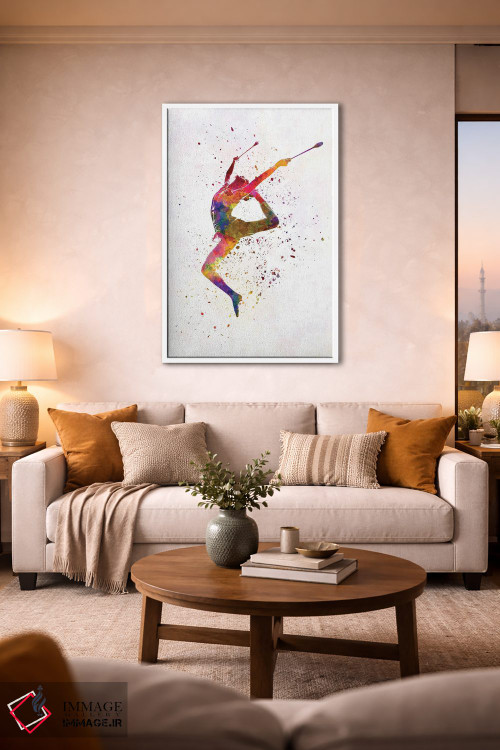 تابلو دکوراتیو ژیمناستیک ریتمیک به سبک آبرنگ شماره هفده اثر پل رومر - D1W