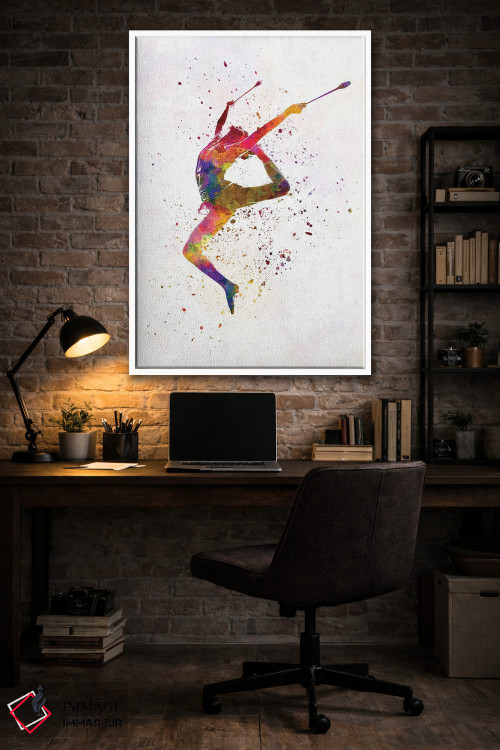 تابلو دکوراتیو ژیمناستیک ریتمیک به سبک آبرنگ شماره هفده اثر پل رومر - D3W