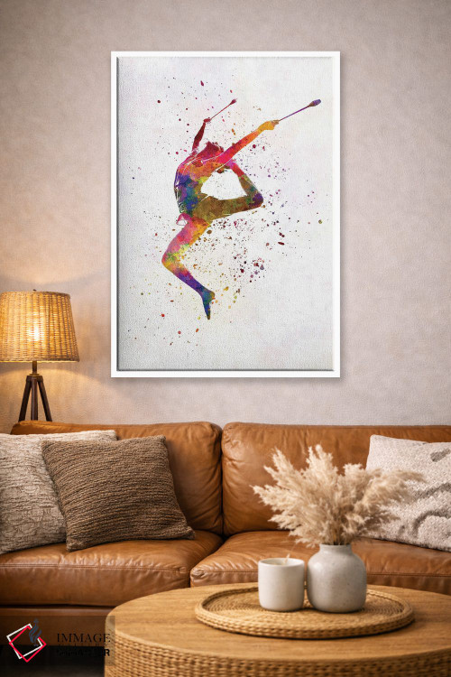 تابلو دکوراتیو ژیمناستیک ریتمیک به سبک آبرنگ شماره هفده اثر پل رومر - D2W