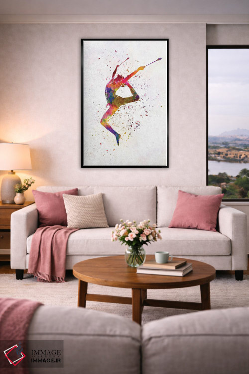 تابلو دکوراتیو ژیمناستیک ریتمیک به سبک آبرنگ شماره هفده اثر پل رومر - D5B