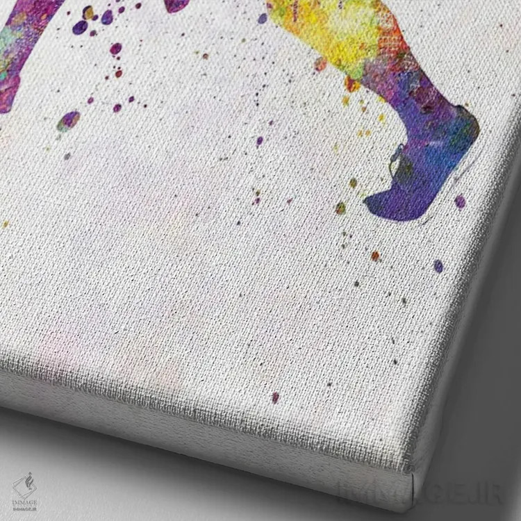 تابلو دکوراتیو تمرین ژیمناستیک در آبرنگ اثر پل رومر - نمای نزدیک بافت بوم