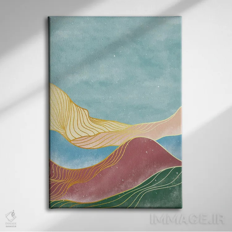 تابلو مینیمال هنر مینیمالیستی V اثر پل رومر - نمای روبهرو روی دیوار