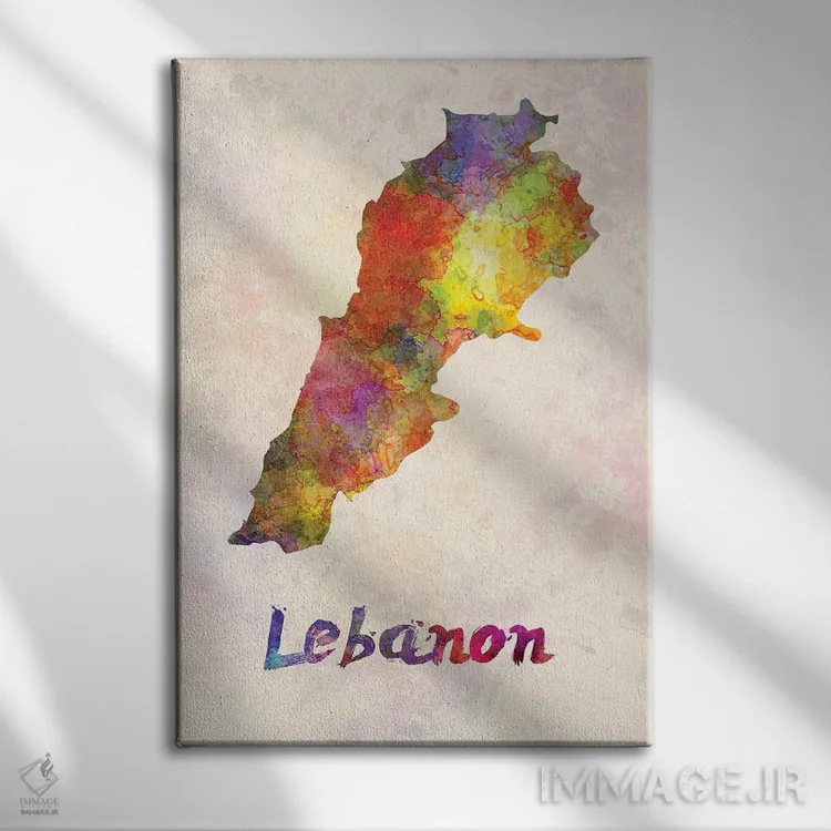 تابلو دکوراتیو لبنان در آبرنگ اثر پل رومر - نمای روبهرو روی دیوار
