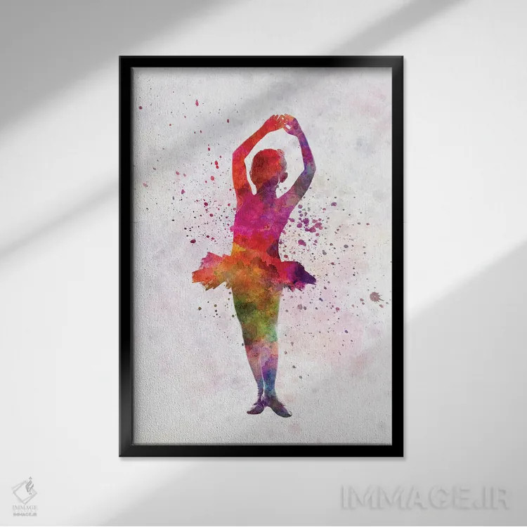 تابلو دکوراتیو رقاص باله II اثر پل رومر - نمای قابدار مشکی