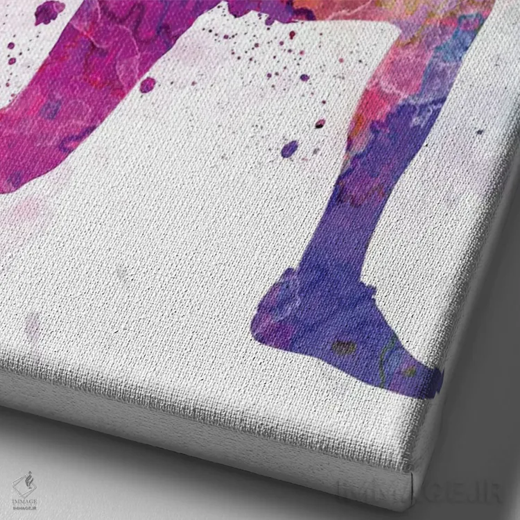 تابلو دکوراتیو مرد ورزشکار در تمرین فیتنس و وزنه زدن اثر پل رومر - نمای نزدیک بافت بوم