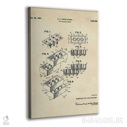 تابلو دکوراتیو حق ثبت اختراع آجر لگو II اثر پل رومر - نمای پرسپکتیو محصول