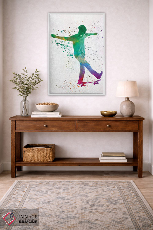 تابلو دکوراتیو اسکیت باز با آبرنگ VII اثر پل رومر - D4W