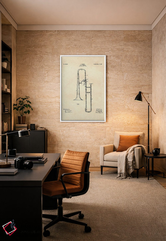 تابلو دکوراتیو اختراع ترومبون کشویی اثر پل رومر - D6W