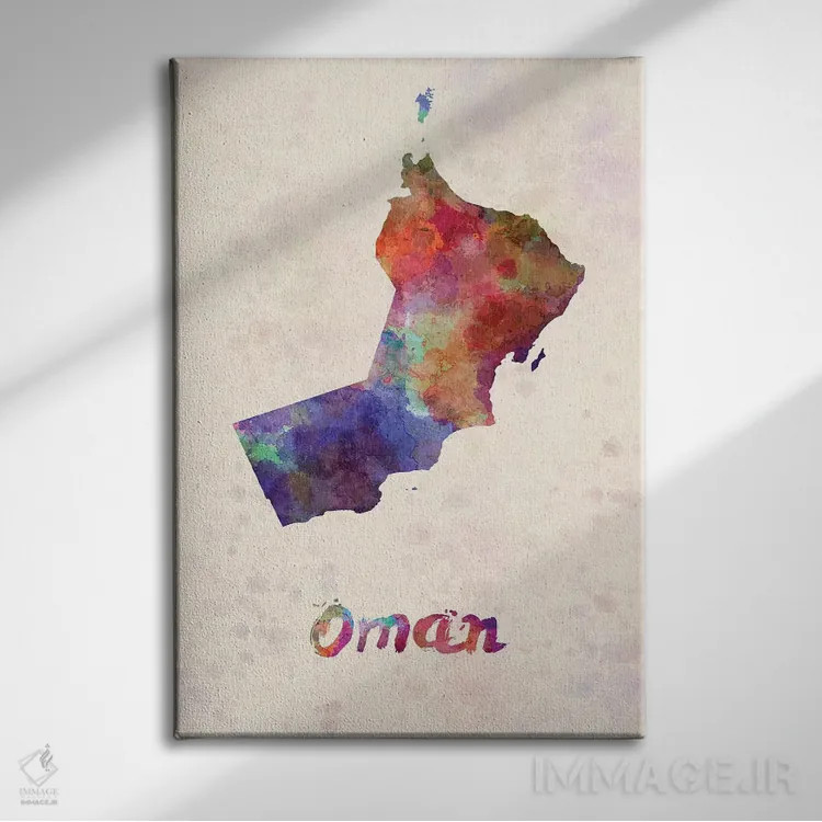 تابلو دکوراتیو عمان در سبک آبرنگ اثر پل رومر - نمای روبهرو روی دیوار