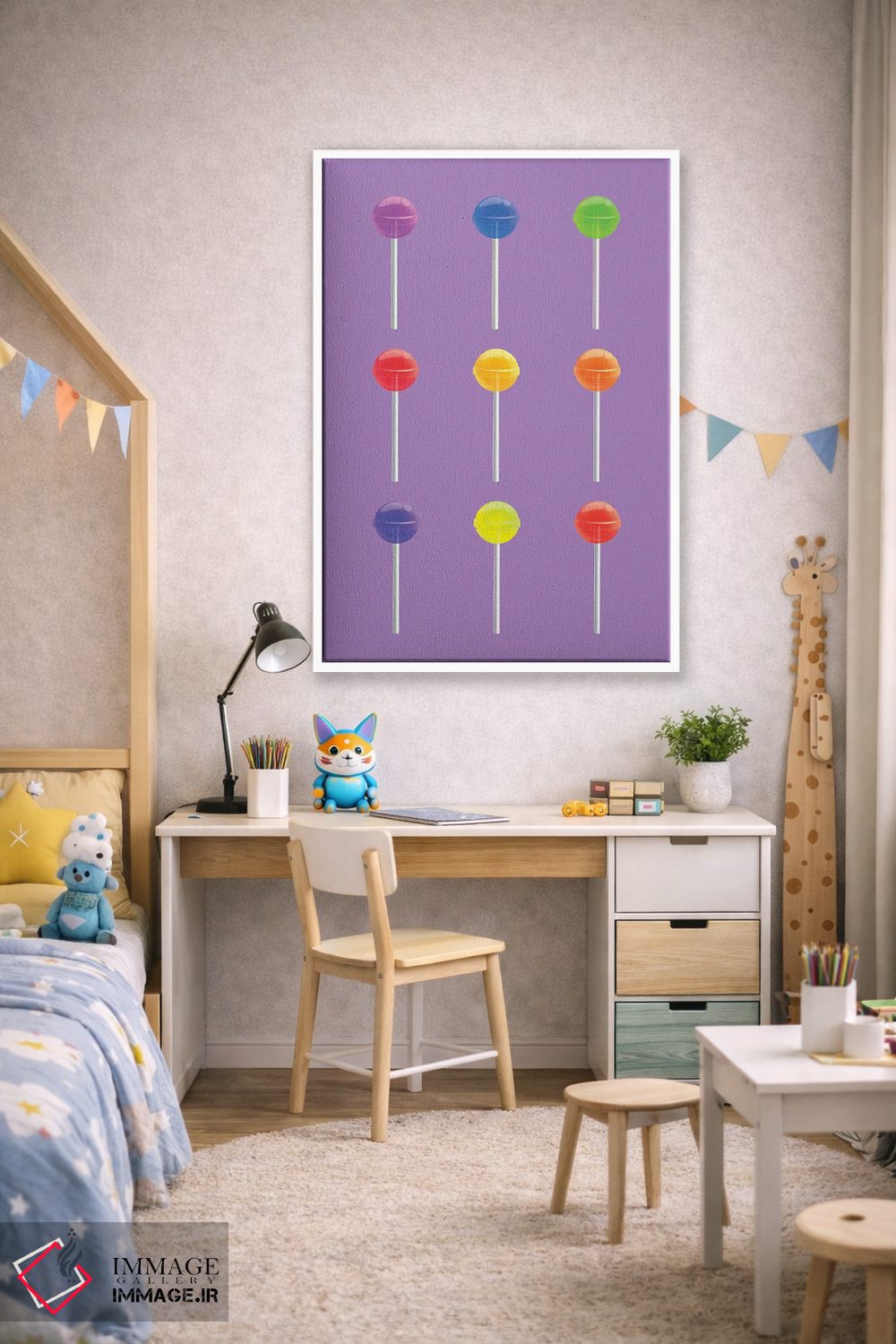 تابلو دکوراتیو آبنبات چوبی ها اثر پل رومر - D1W