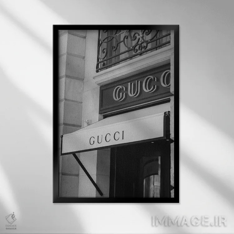 تابلو دکوراتیو گوچی اثر پل رومر - نمای قابدار مشکی