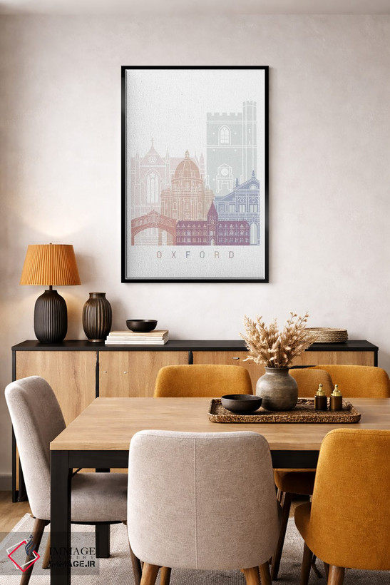 تابلو دکوراتیو پوستر منظره افق آکسفورد با پاستل اثر پل رومر - D5B