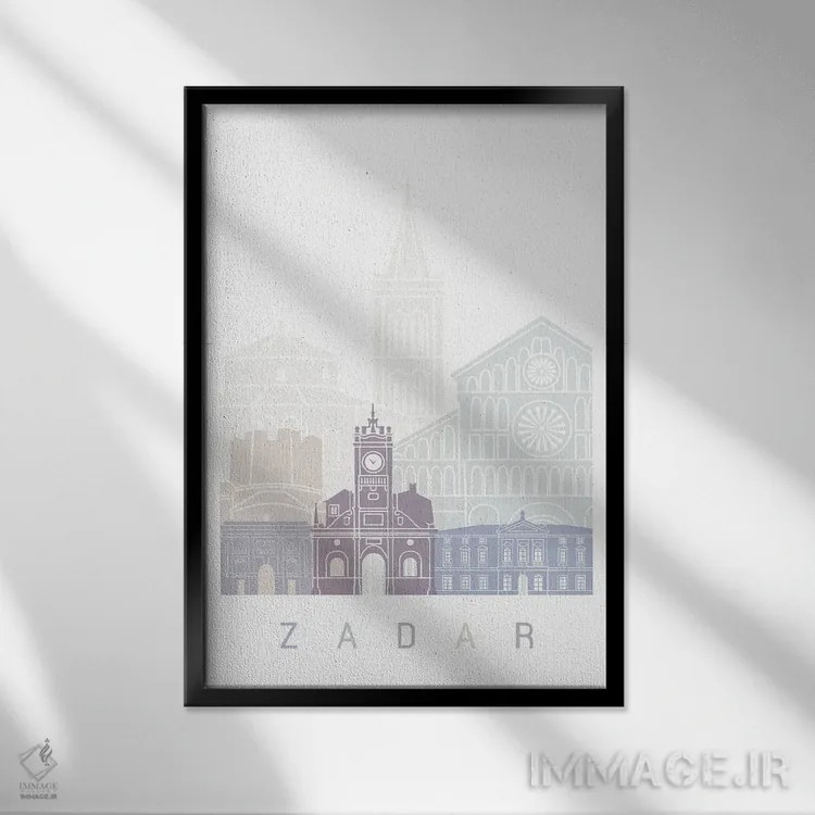 تابلو دکوراتیو پوستر افق زادار به سبک پاستل اثر پل رومر - نمای قابدار مشکی