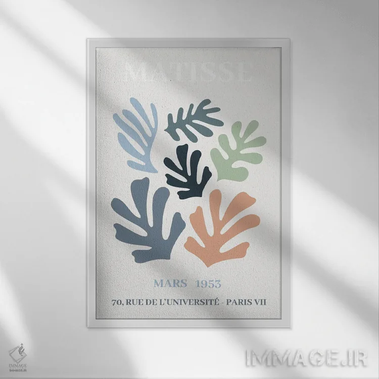 تابلو انتزاعی انتزاعی پاستلی ماتیس II اثر پل رومر - نمای قابدار سفید
