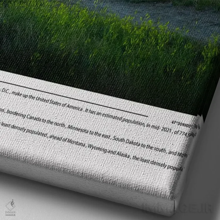 تابلو دکوراتیو پوستر منظره داکوتای شمالی اثر پل رومر - نمای نزدیک بافت بوم