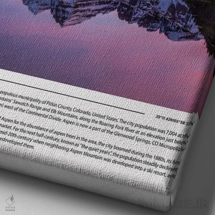 تابلو دکوراتیو پوستر منظره اسپن اثر پل رومر - نمای نزدیک بافت بوم